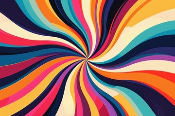 Psychedelic Swirls: Funky Retro 70s Disco Music Cover Art with Vibrant Color Explosion