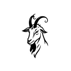Minimalist logo of goat 