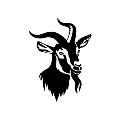 Minimalist logo of goat 