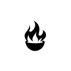 Simple, flat, modern, black and white logo. clean and simple, flat, awesome, cool, fantastic, food fire 
