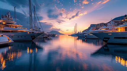  Monaco Marina, with luxurious boats and clear waters