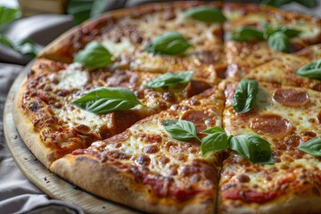 Freshly Baked Italian Pizza: Tasty, Quick, and Traditional Eater y Moment with Fresh Toppings