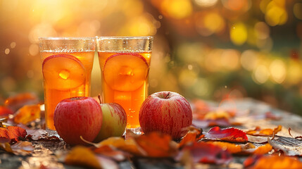 freshly pressed apple cider enjoyed on a crisp autumn day at Sleepy Hollow Farm