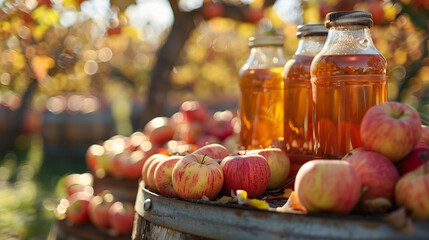 freshly pressed apple cider enjoyed on a crisp autumn day at Sleepy Hollow Farm
