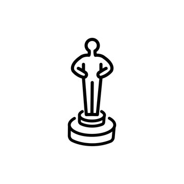 recommend clip art: Award trophy movie oscar winner icon, vector illustration