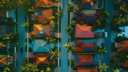 aerial photo of a housing lot in the suburbs of Miami