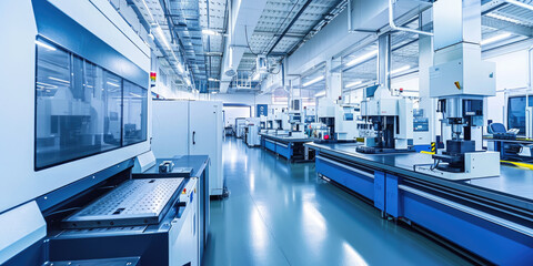 Fototapeta premium A modern factory with high - tech milling machines 