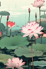 Obraz premium Lotus flower plant lily.