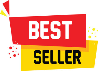 Flat vector illustration of a best seller sign label. Bestseller badge logo design isolated Stamp, Seal Banner Vector Template Illustration Design.eps10