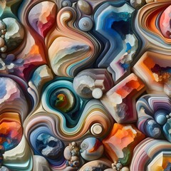 Vibrant Abstract Mineral Multicolored Collection  High Quality Images