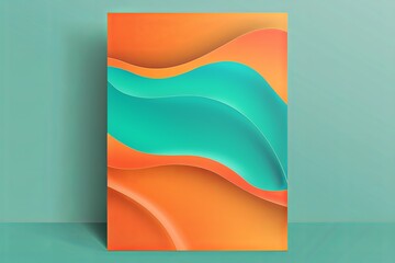 90s Retro Psychedelic Party Flyer: Vibrant Orange to Teal Gradient with Artistic Accents