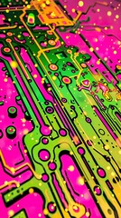 Semiconductor Chip, microscopic circuits, intricate details, unveiling the hidden world of technology, bustling with energy, 3D render, backlighting, bokeh effect, Worms-eye view