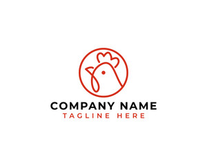 minimalist chicken logo