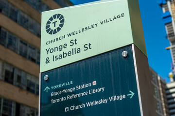 Naklejka premium City of Toronto location marker at Church Wellesley Village (at Yonge & Isabella)