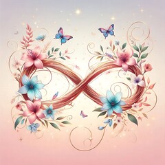 Symbol of infinity in a flower arrangement 
