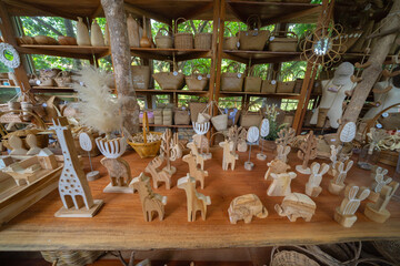Souvenir shop in nature trees in Thailand.