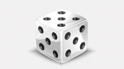 Classic white dice with black dots on a clean background