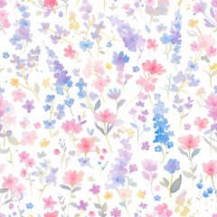 Vintage Floral Pattern with Roses and Wildflowers on Dark Background Vintage Floral Elegance. Design for background, graphic design, print, poster, interior, packaging paper