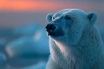 polar bear portrait - obrazy, fototapety, plakaty