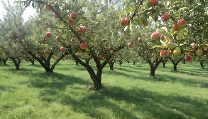 A peaceful orchard bursting with ripe fruit upscaled 4