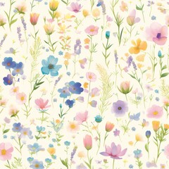 Vintage Floral Pattern with Orange Accents and White Blooms Vintage Floral Elegance: Timeless Garden Illustration. Design for background, graphic design, print, poster, interior, packaging paper