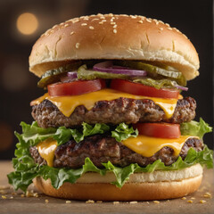 hamburger on a white background