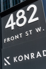 Obraz premium exterior sign at 482 Front Street West (location of Konrad Group, a consultant) in Toronto, Canada