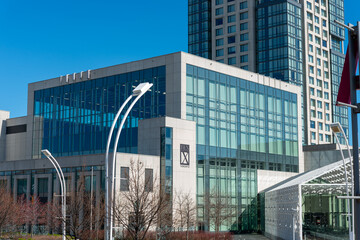 Obraz premium exterior of Hotel X Toronto by Library Hotel Collection, a five star hotel, located at 111 Princes' Boulevard on the grounds of Exhibition Place in Toronto, Canada