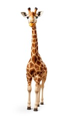 Obraz premium Plush giraffe, cute soft kind toy on white background