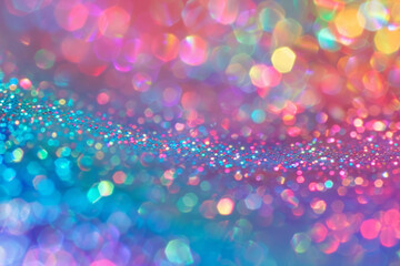 Glitter texture featuring shimmering reflections and rainbow colours. 