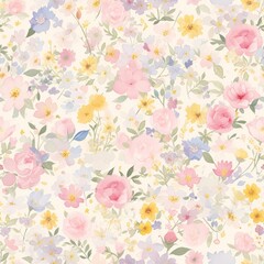 Spring Blossom Delight: Pastel Floral Wallpaper Design Vintage Floral Elegance: Timeless Garden Illustration. Design for background, graphic design, print, poster, interior, packaging paper