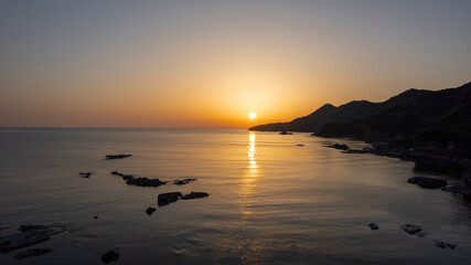 夕日と日御碕海岸