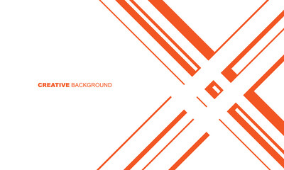 white background with abstract graphic elements orange lines for presentation background design, banner or card.