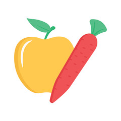 Get this creatively designed icon of healthy food, organic food vector