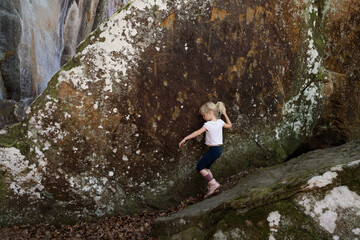 Child Explores Nature In Buffalo River Arkansas