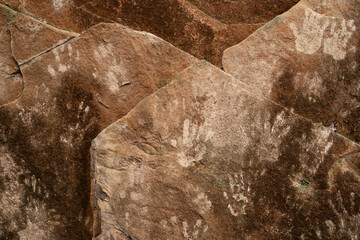 Clay Handprints On Roof Of Cave Near Buffalo National River Arkansas