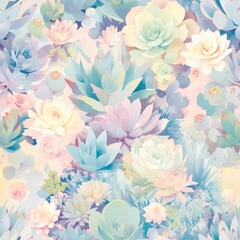 Elegant Floral Pattern with Pink Roses and Lush Greenery Vintage Floral Elegance: Timeless Garden Illustration. Design for background, graphic design, print, poster, interior, packaging paper