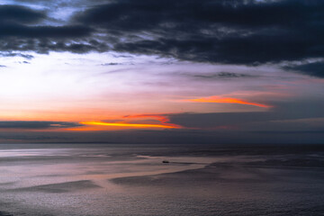 Sunset at Indian Ocean coastline