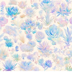 Fototapeta na wymiar Springtime Blossoms: Seamless Floral Pattern for Fresh Design Inspirations Vintage Floral Elegance. Design for background, graphic design, print, poster, interior, packaging paper