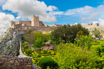 Gardens and medieval castle  from Marvao, Portalegre, Alentejo R