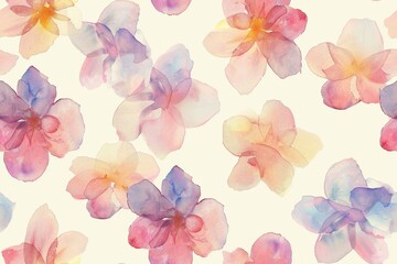 Seamless pattern of watercolor flowers