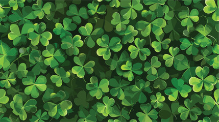 Many clover leaves on white background. Pattern 