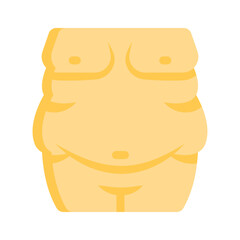 Obesity flat vector showing fatty male figure, ready to use icon