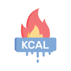 Calories burning, kcal icon, fitness and exercise vector design
