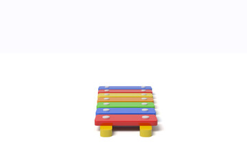 Colorful children's xylophone on white