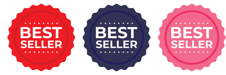 set of best seller stickers, badges, labels vector illustration. isolated on white background. vector template