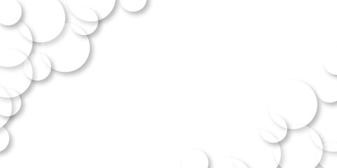 Obraz premium Modern abstract white background with transparent layers circle shape with shadow. White color technology concept background. abstract template design Banner Pattern texture space concept.