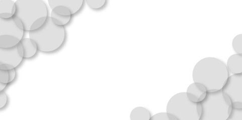 Modern abstract white background with transparent layers circle shape with shadow. Grey color technology concept background. abstract template design Banner Pattern texture space concept.