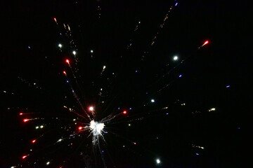 fireworks in the night sky