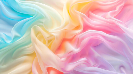 Colorful rainbow background with soft pastel color fabric
